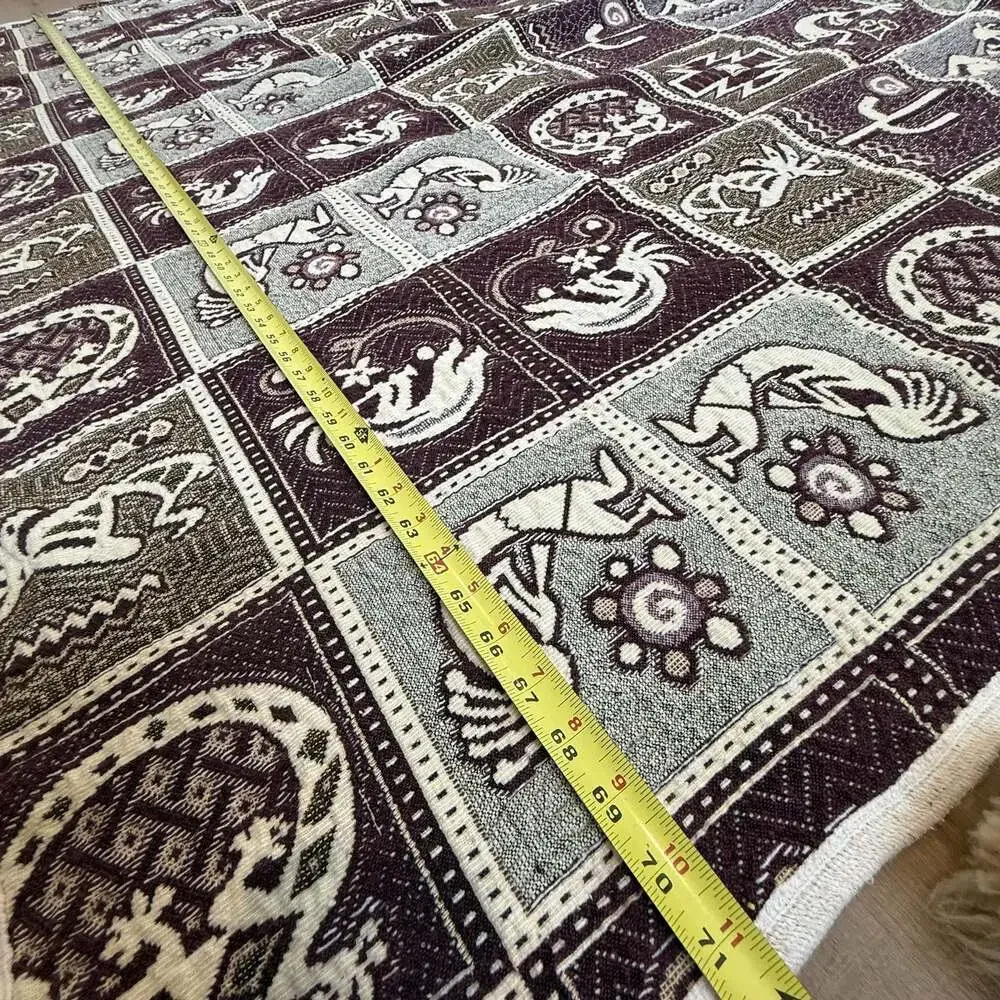 Vintage Southwestern Kokopelli Woven Tapestry Blanket Native American Afghan